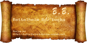 Bettelheim Bíborka névjegykártya